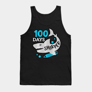 My Students Are 100 Days Sharper Shark Teacher Boys Kids Tank Top